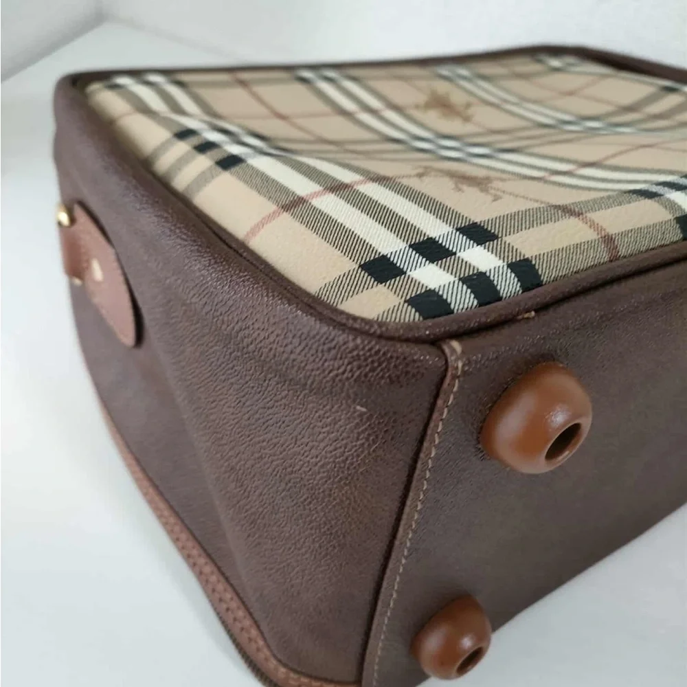 Burberry Tan and Brown Plaid Briefcase